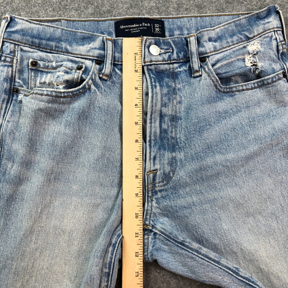 Abercrombie and Fitch Vintage Straight Mens Jeans 32x30 (fits 34x29) Light Wash - Picture 10 of 15